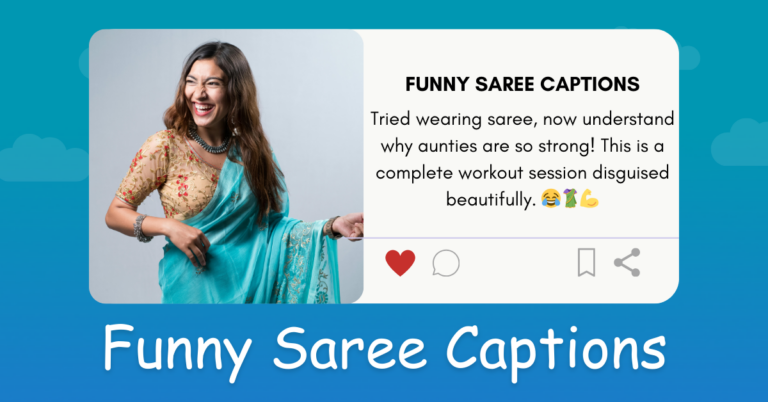 Funny saree captions