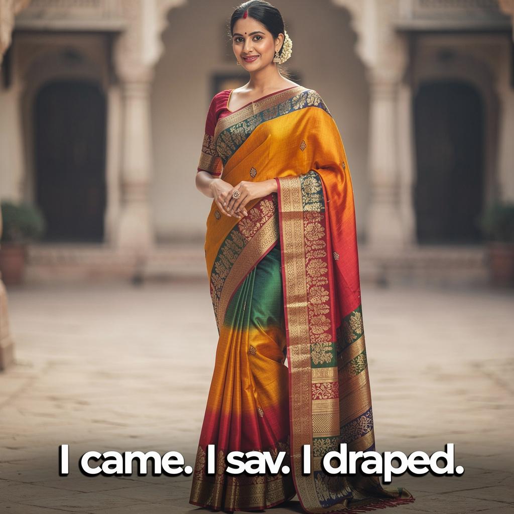 Funny saree captions