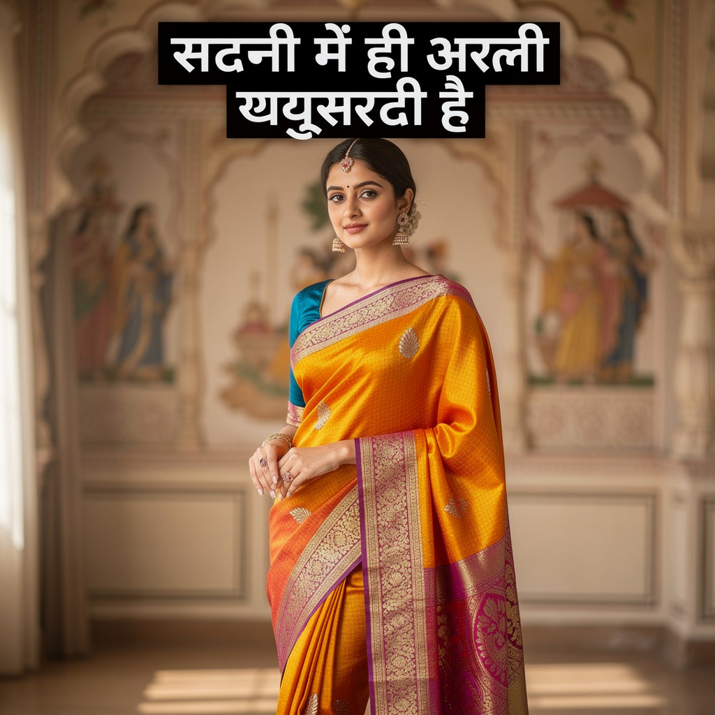 Saree caption in Hindi